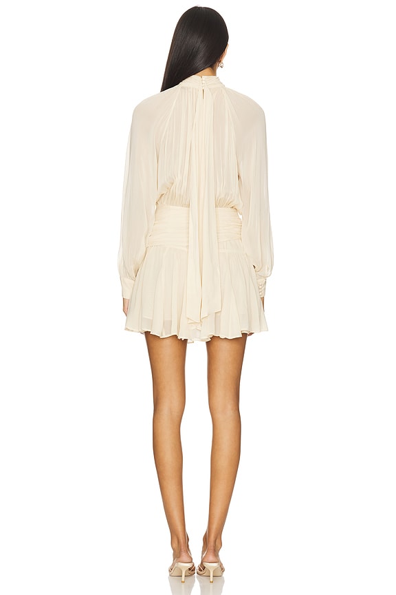 Cecile High Neck Mini Dress With Godets