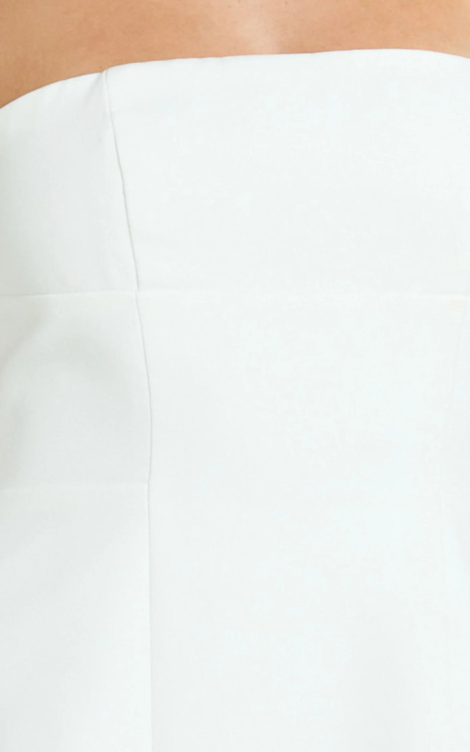 Catharine Mini Dress - Strapless A Line Dress in White