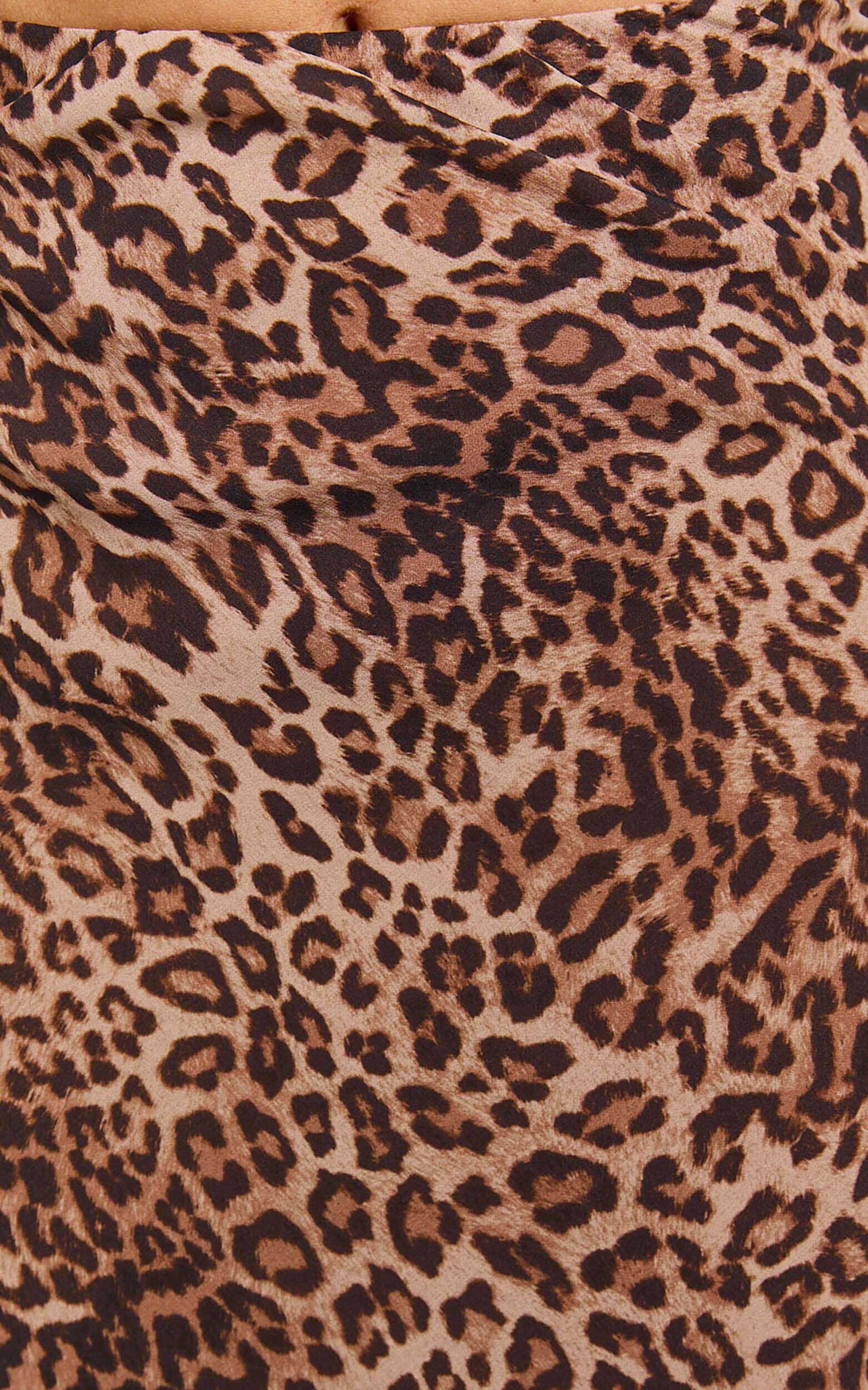 Oscar Maxi Skirt - High Waist Slip Skirt in Tonal Leopard Print