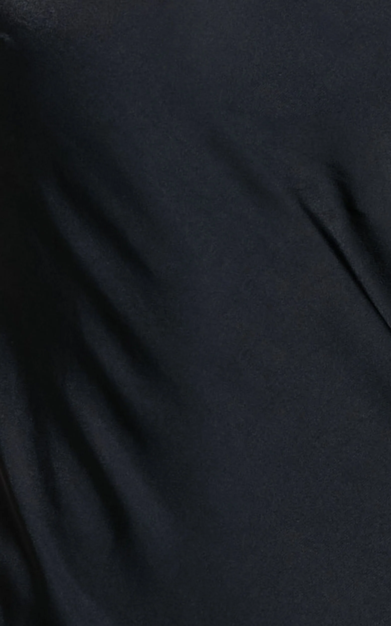 Julie Midi Dress - Scoop Neck Low Back Satin Slip Dress in Black