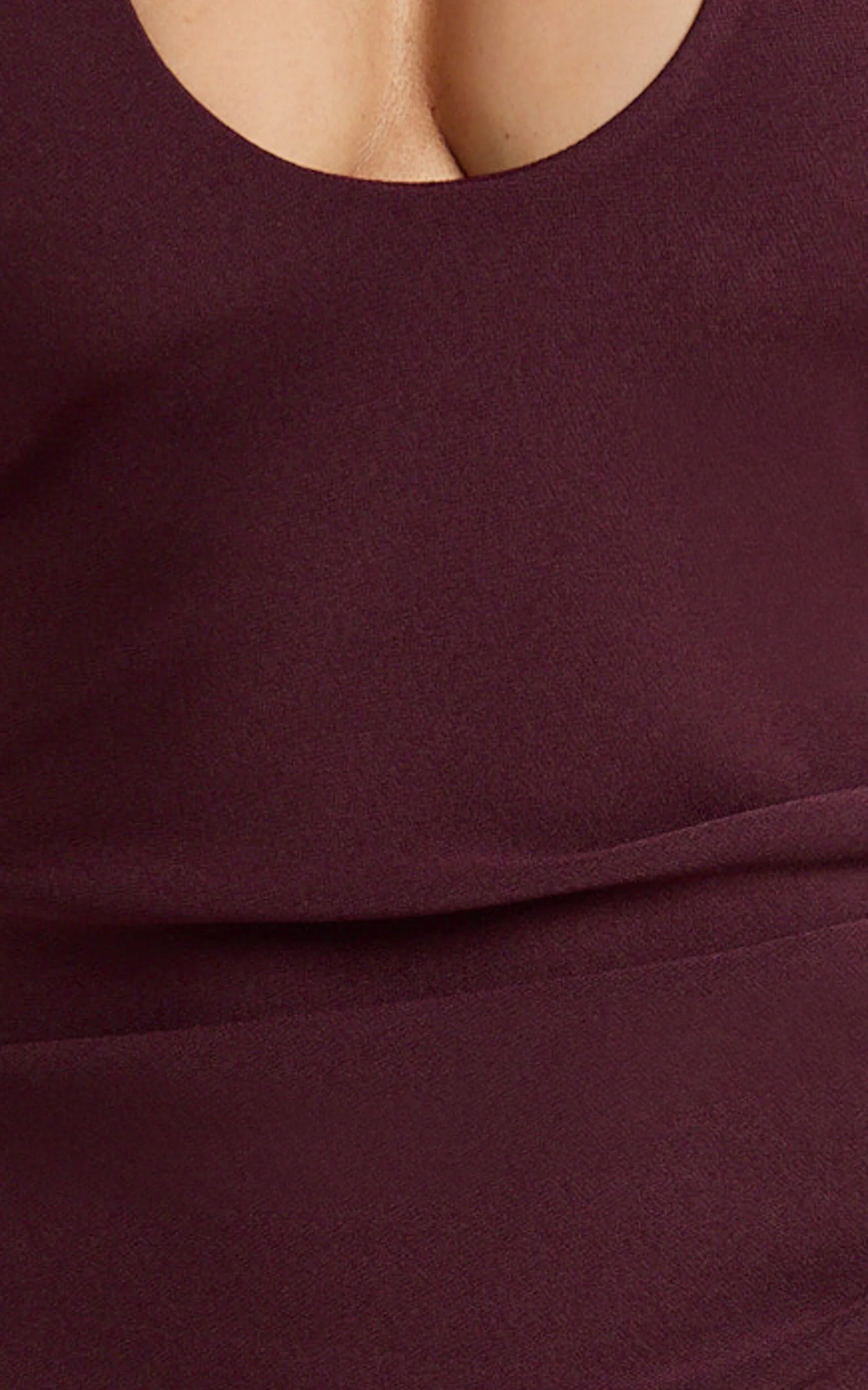 Ruby Maxi Dress - Halter Scoop Neck Low Back Bodycon Dress in Wine