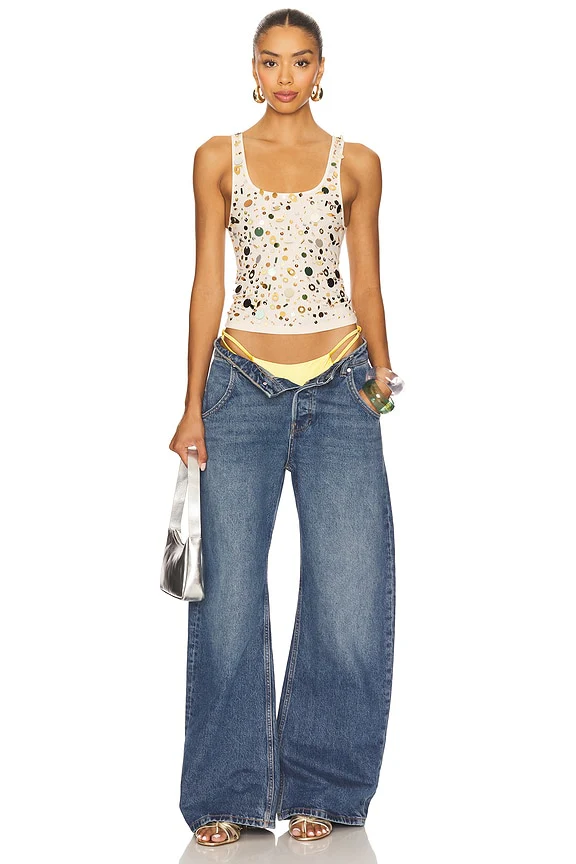 Sequin Ribbed Vest Top