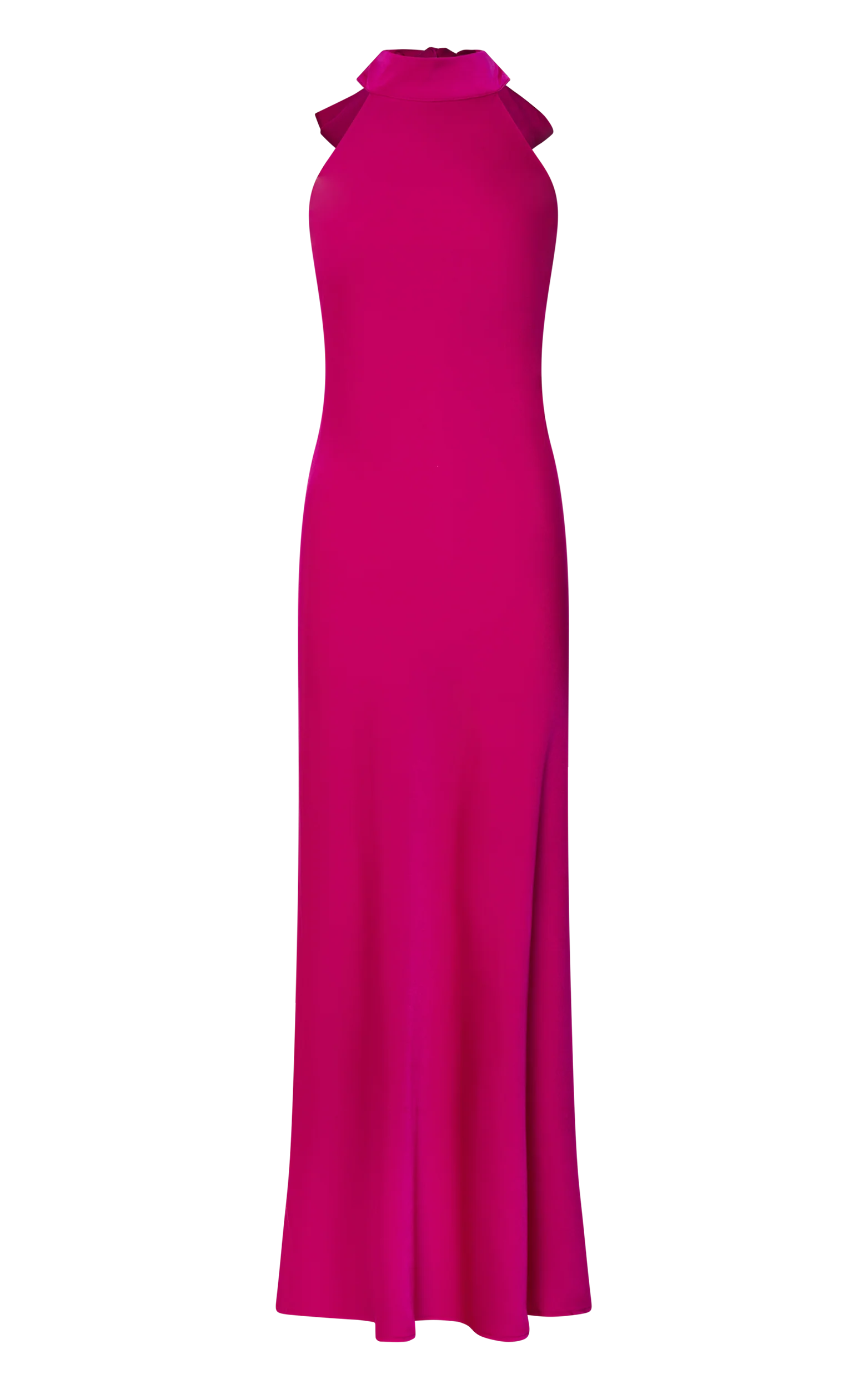 Alycia Maxi Dress - High Neck Tie Back Slip in Pink