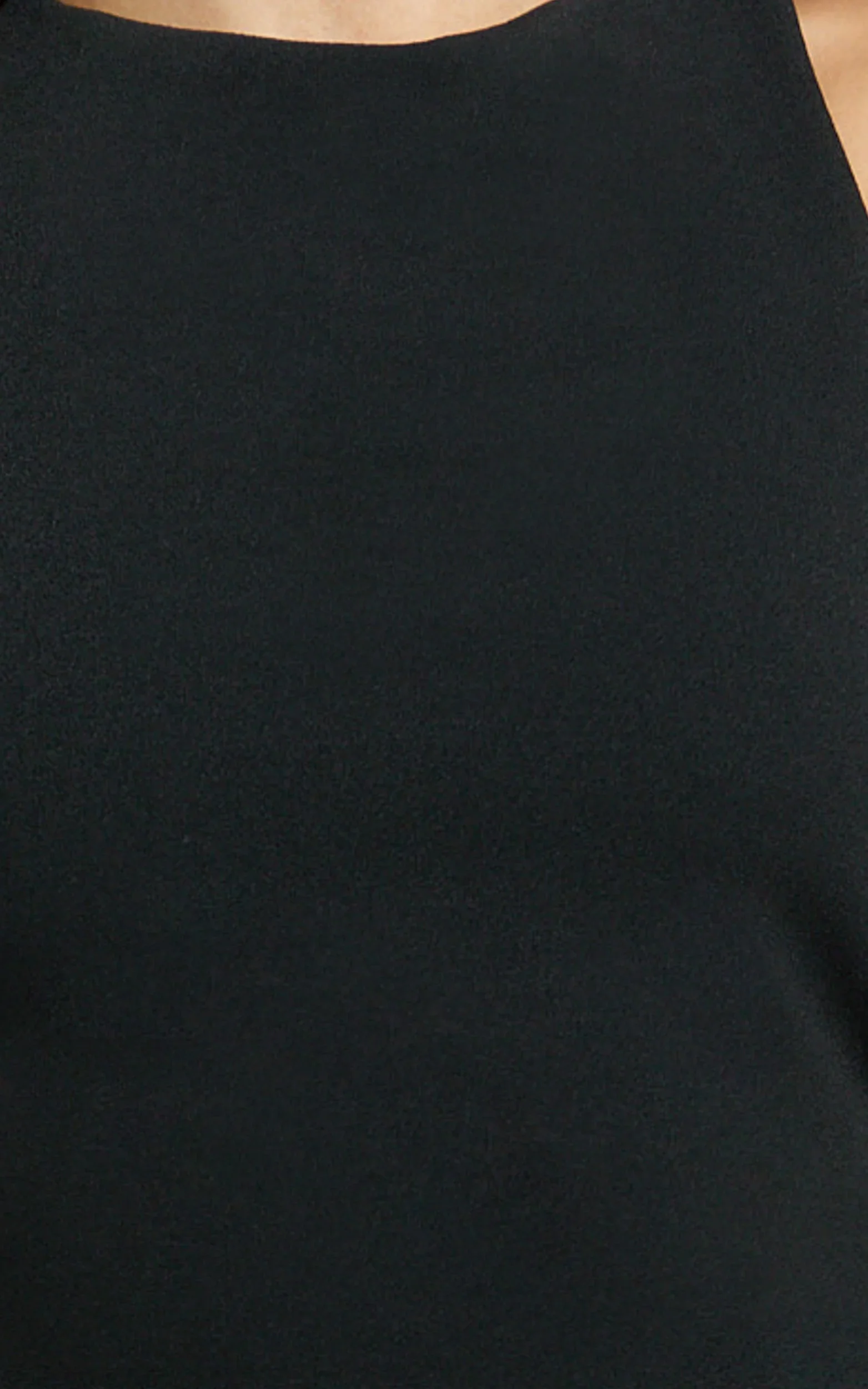 Tonya Maxi Dress - High Neck Cross Back Bodycon Dress in Black