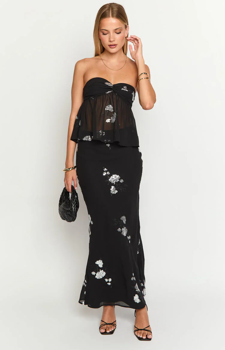 Shyla Black Maxi Skirt
