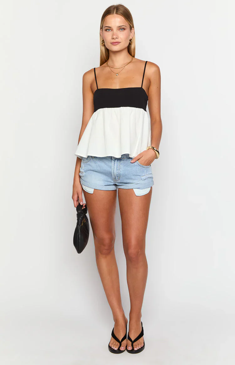 Ashka White Contrast Top