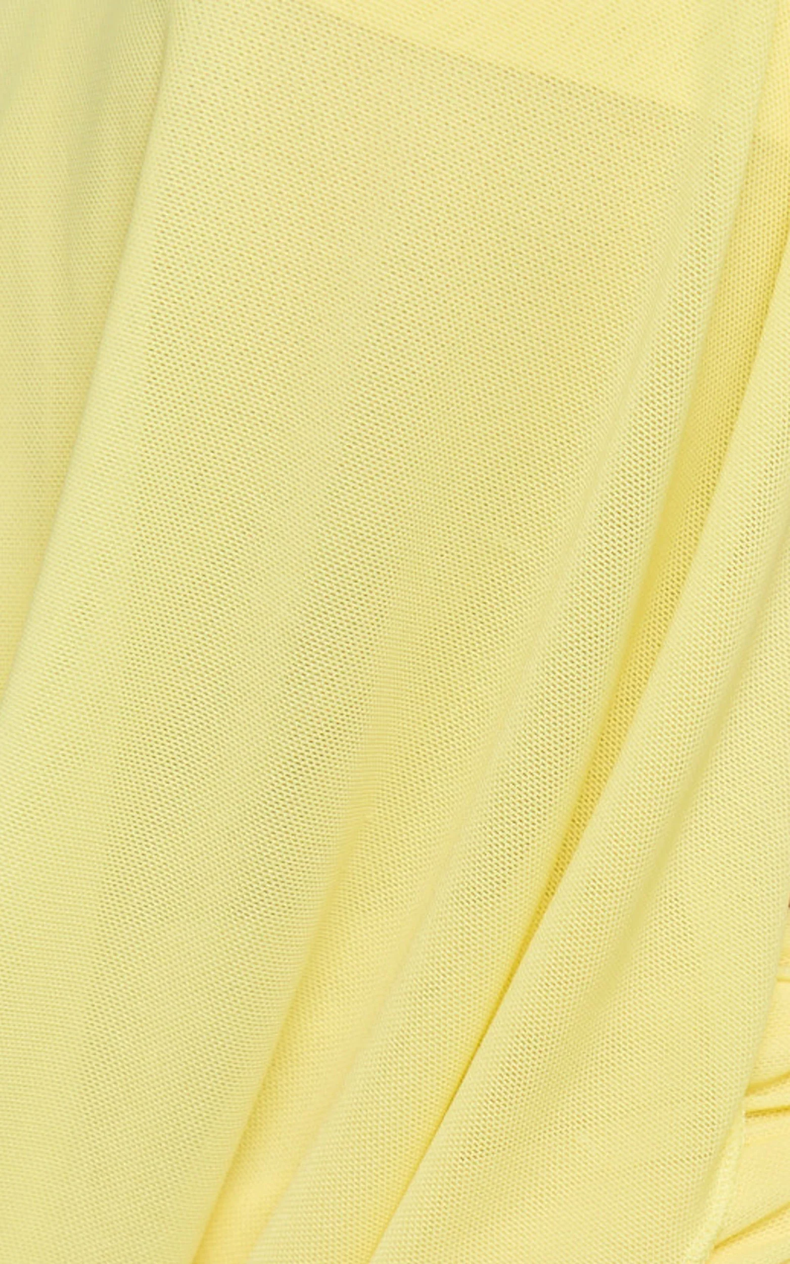 Britta Top - Cowl Neck Halter Crop Top in Lemon