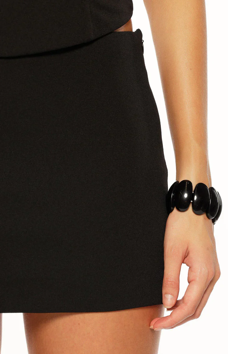 Perla Black Low Waisted Mini Skirt