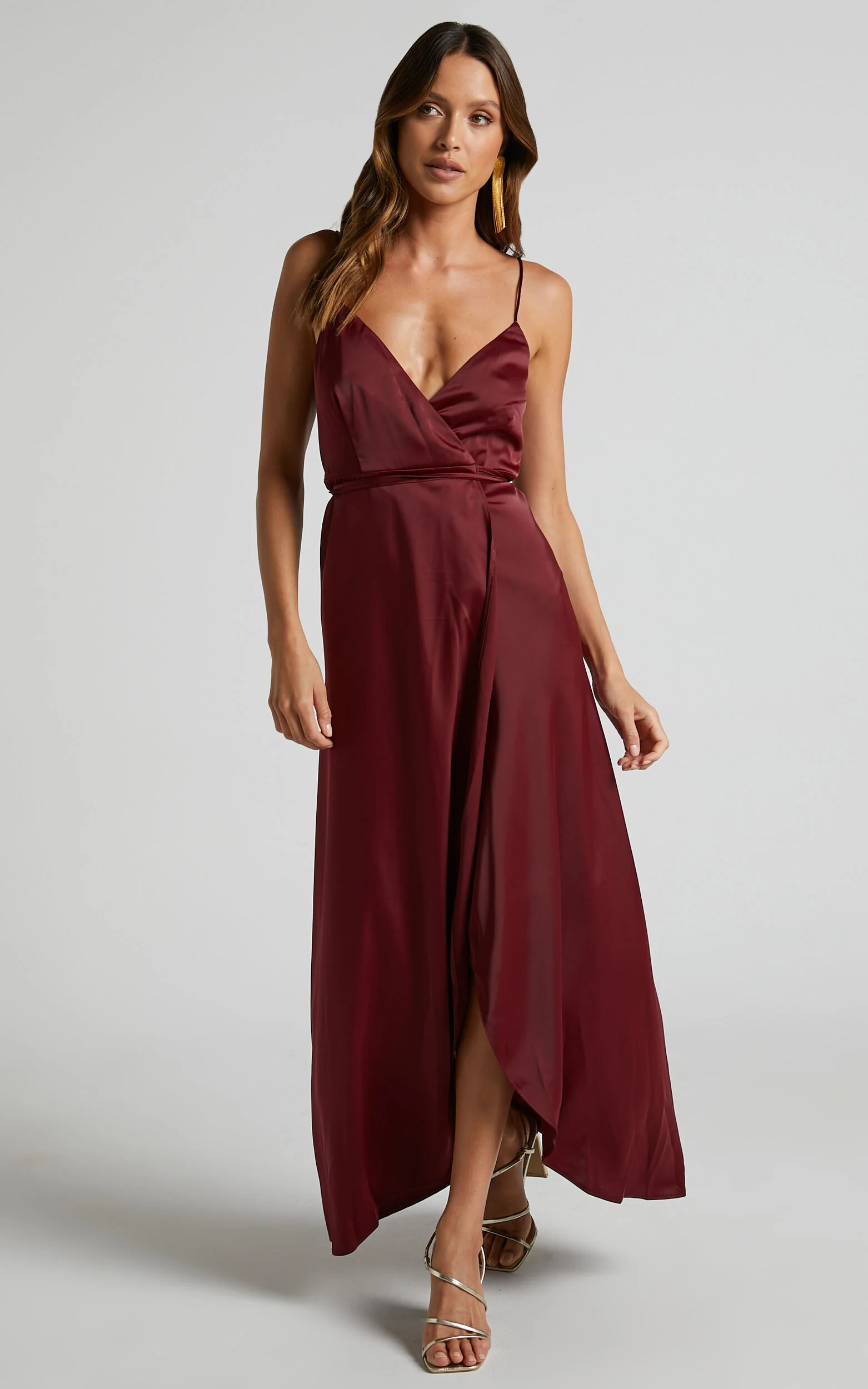 Mine Would Be You Midi Dress - Wrap Dress in Wine