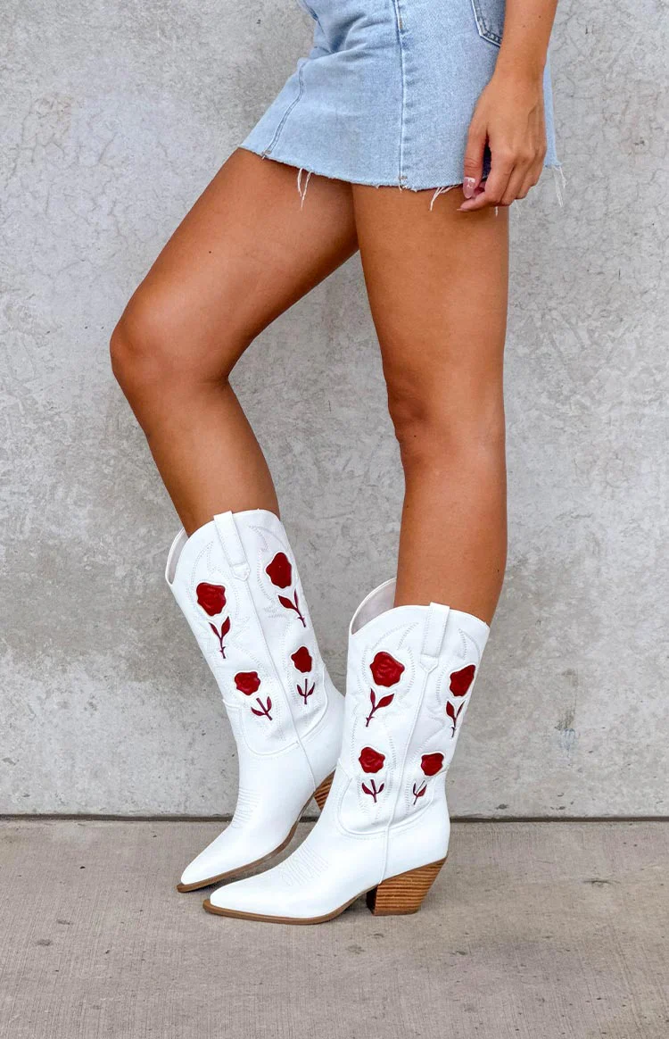 Billini Arden White Garnet Cowboy Boots