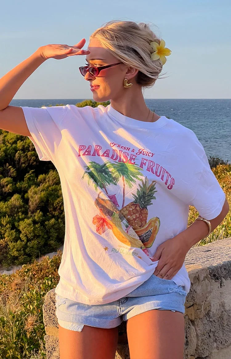 Beginning Paradise Fruits White Tee
