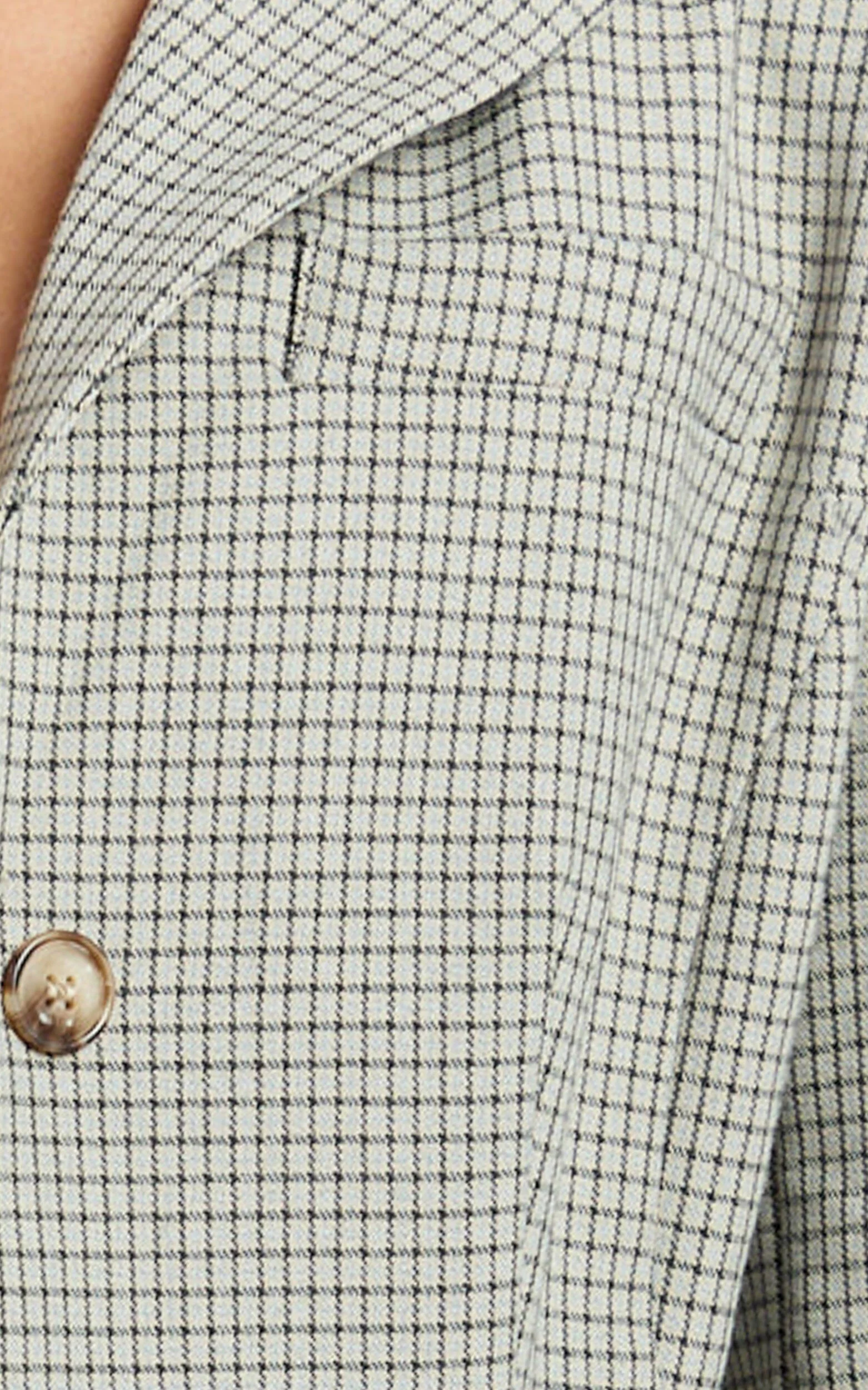 Angela Blazer - Fitted Cinched Waist Blazer in Beige Check