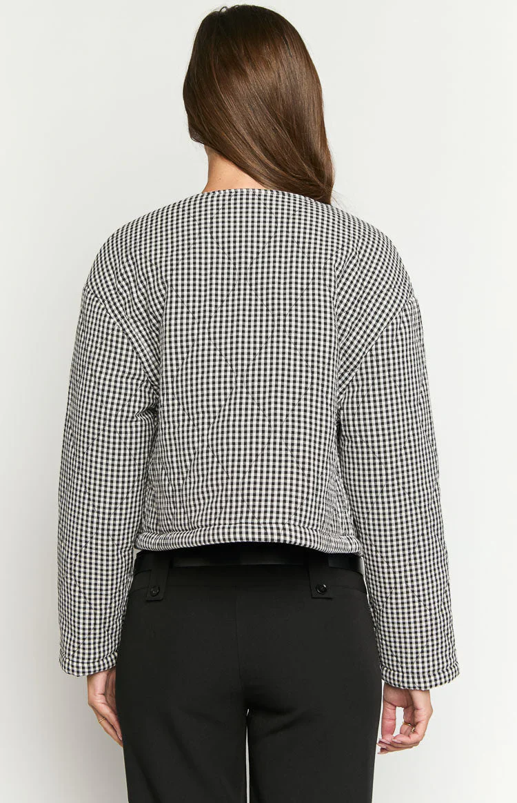 Lennie Black Gingham Quilted Jacket
