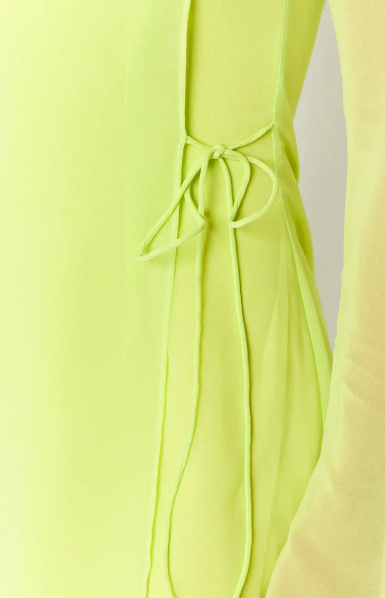 Lucy Lime Long Sleeve Mini Dress