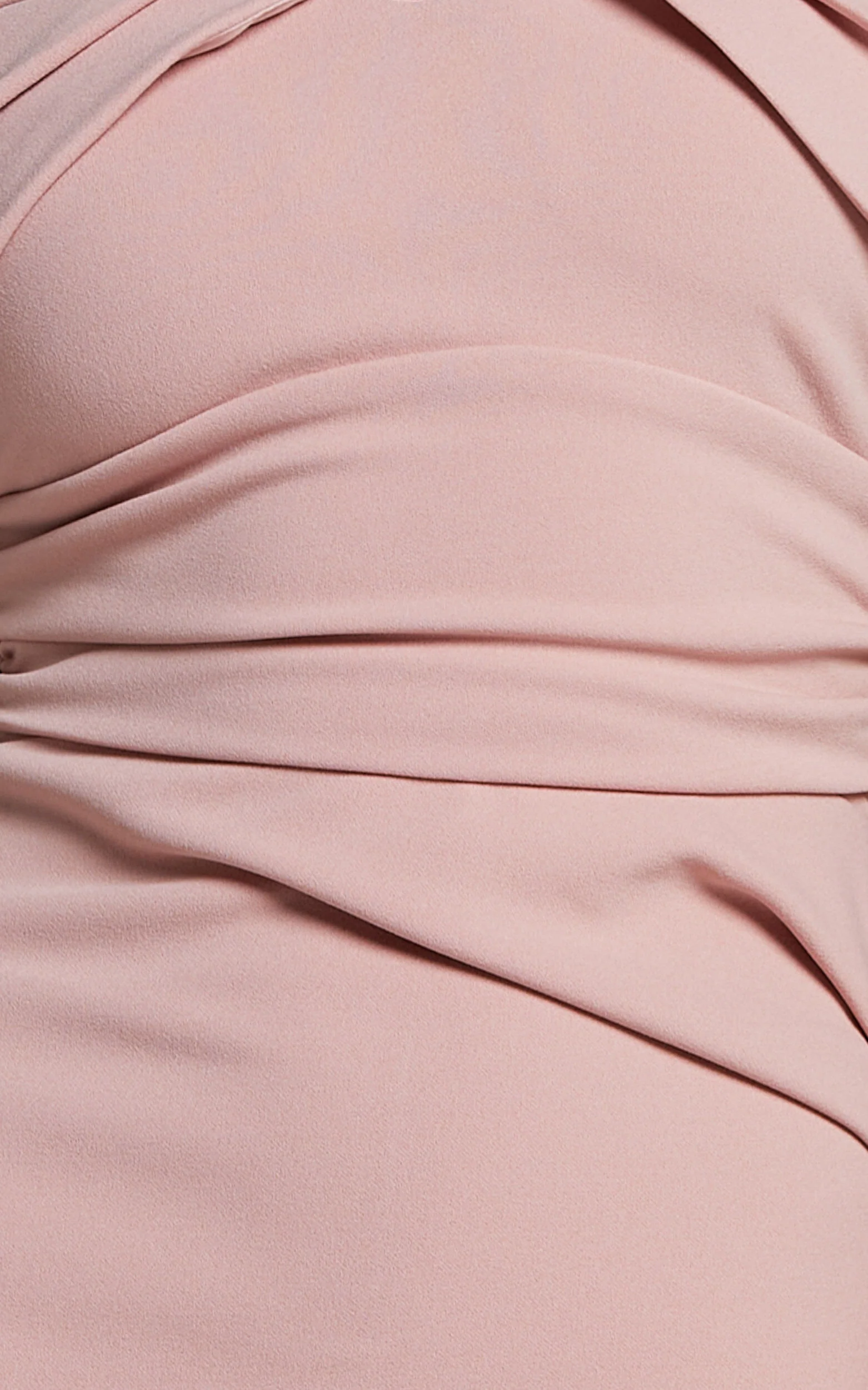 Cleo Midi Dress - Off The Shoulder Ruffle Split Dress in Blush