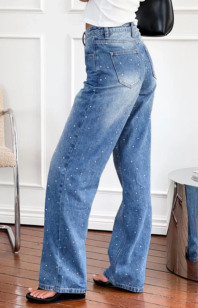 Sparks Mid Wash Denim Straight Leg Jeans