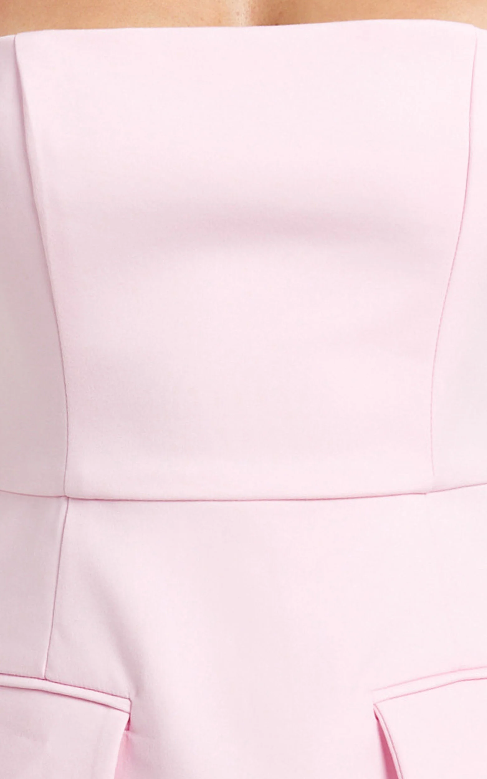 Garrett Mini Dress - Square Neck Fit And Flare Dress in Pink