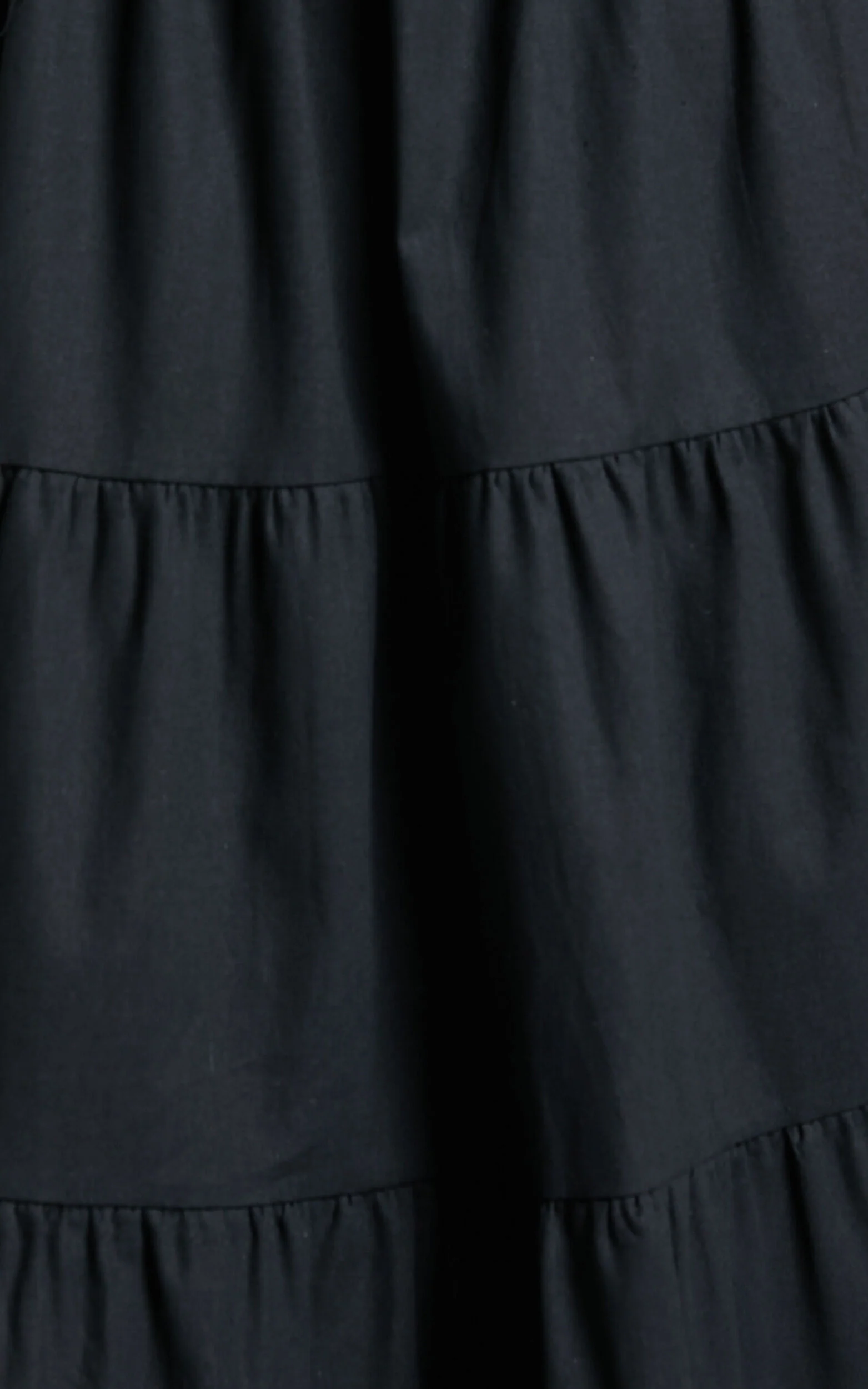 Xiomara Maxi Dress - Strapless Cut Out Tiered Dress in Black