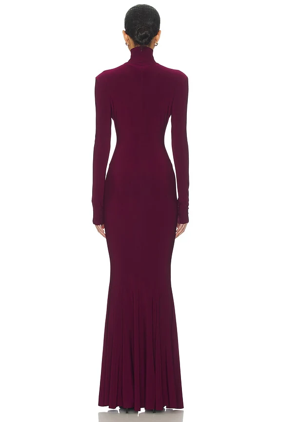 Long Sleeve Turtle Fishtail Gown