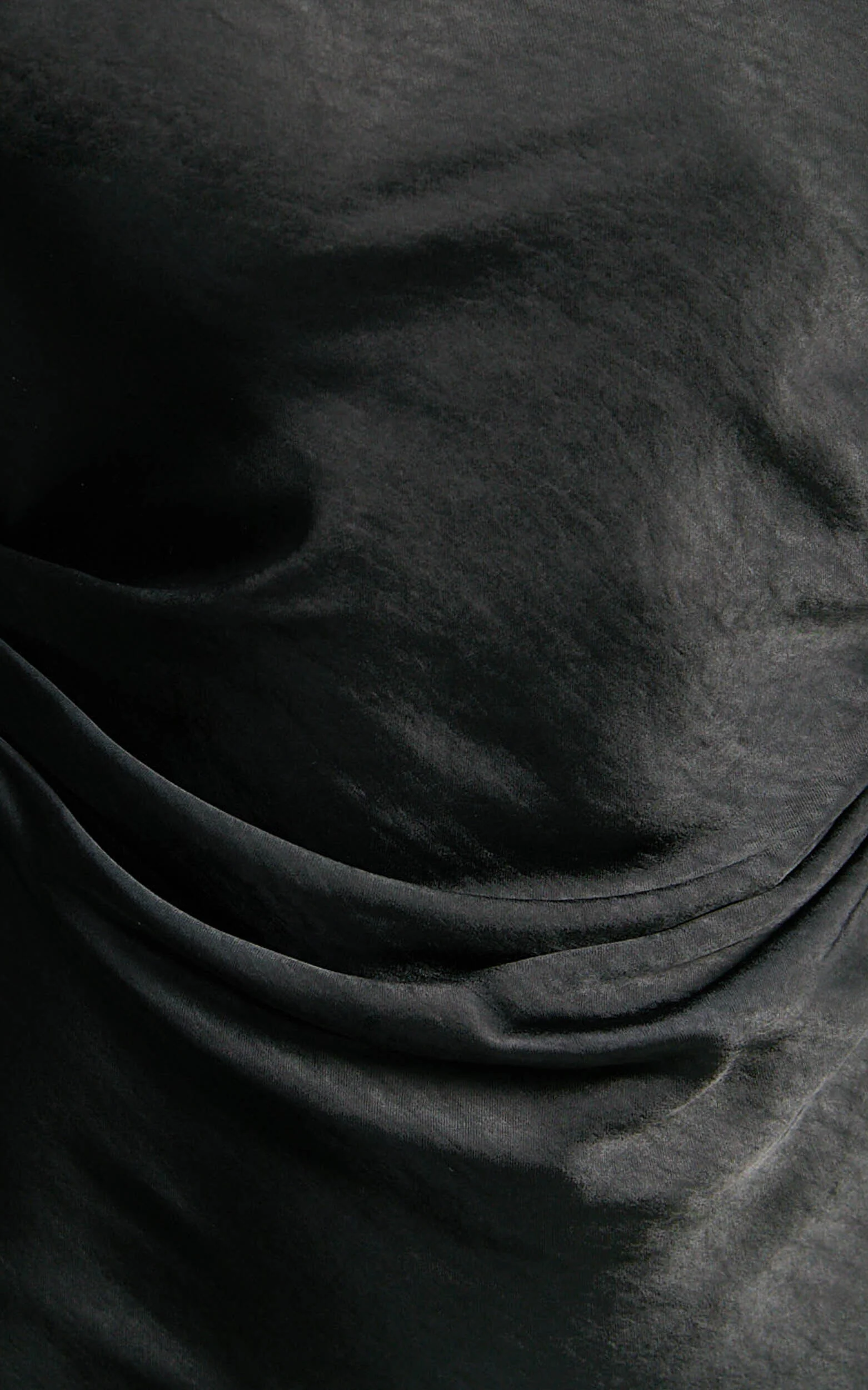 Arriana Midi Dress - Long Sleeve Cowl Back Satin Dress in Black