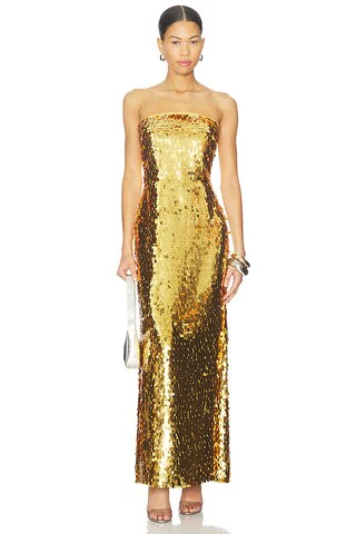 Sculpty Strapless Sequin Dress