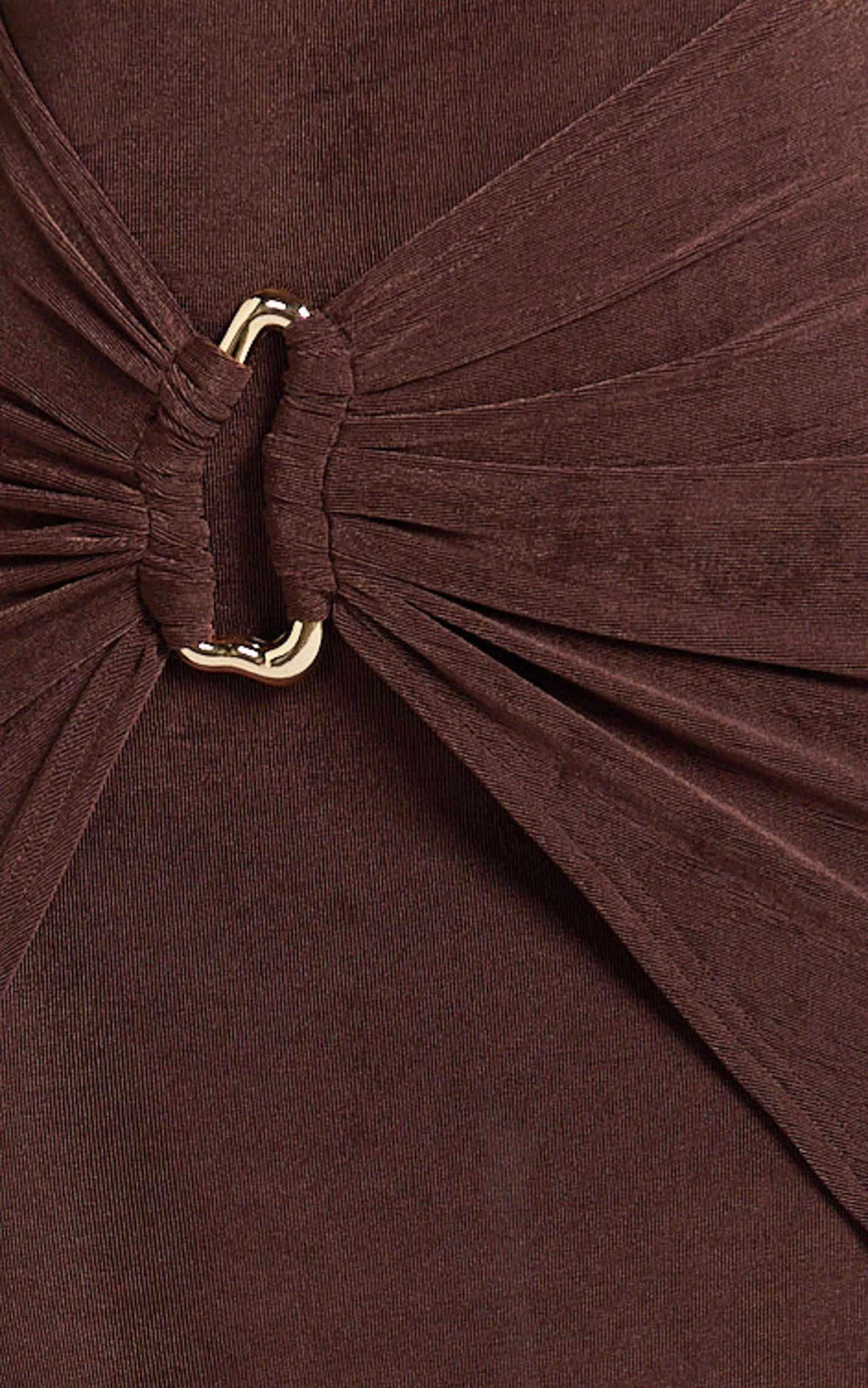 Maxime Maxi Dress - Long Sleeve Twist Front Dress in Chocolate