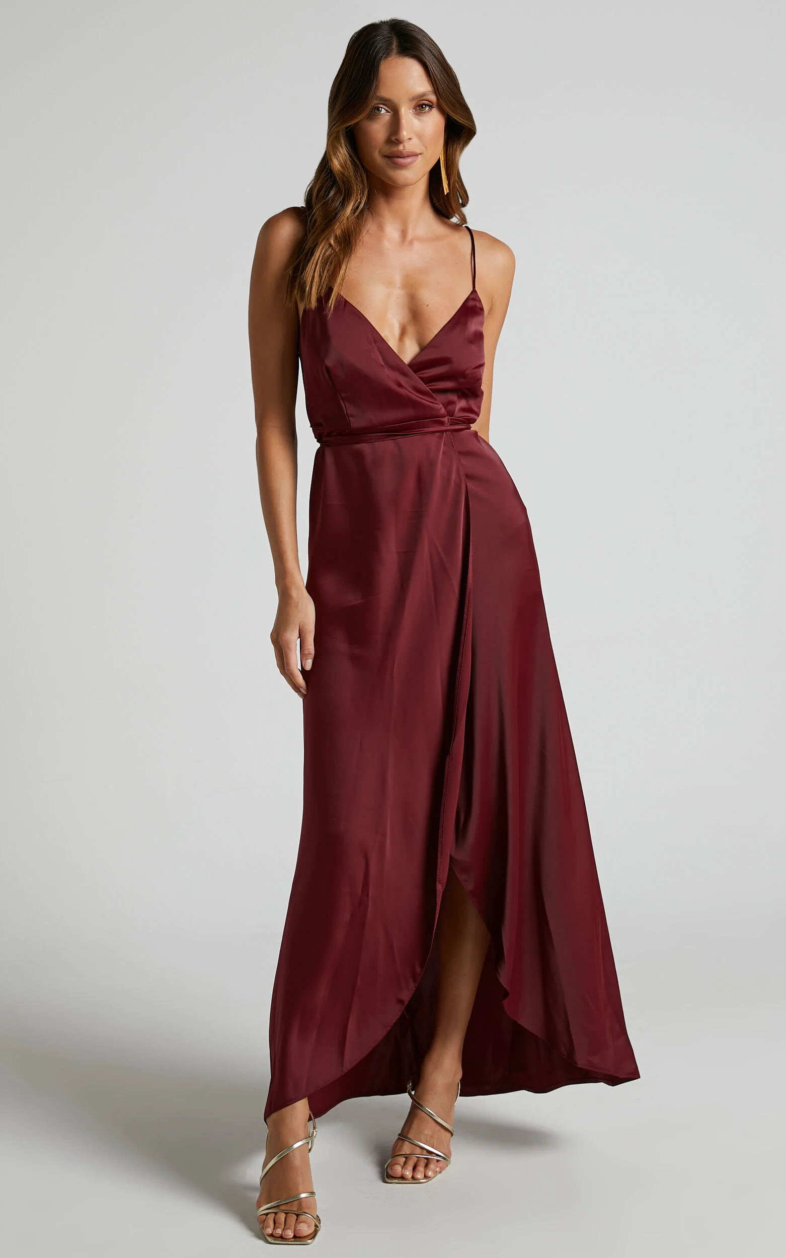 Mine Would Be You Midi Dress - Wrap Dress in Wine