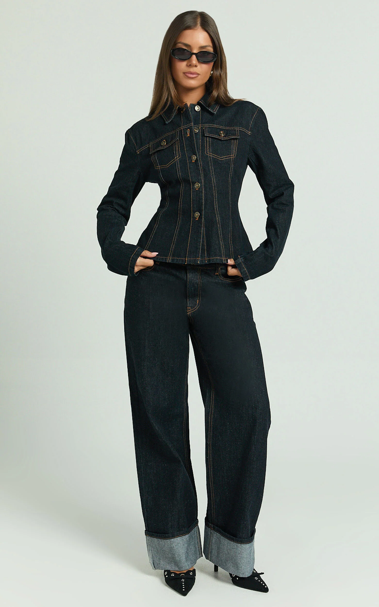 Lioness - Rider Denim Jacket in Dark Denim