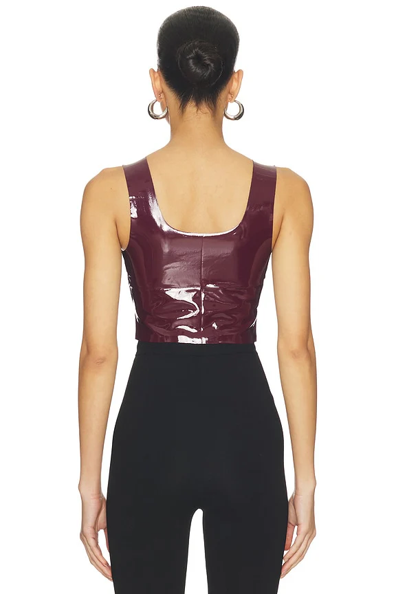 Faux Patent Leather Crop Top