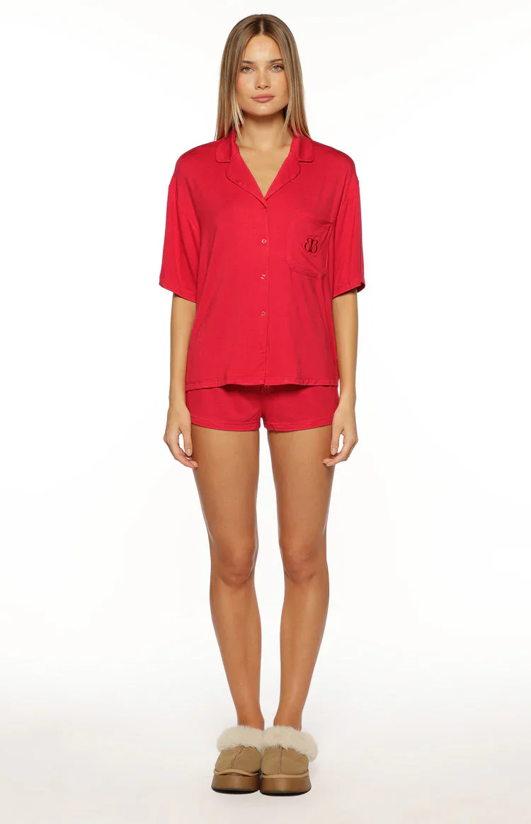 Jamey Burgundy Pajama Shirt