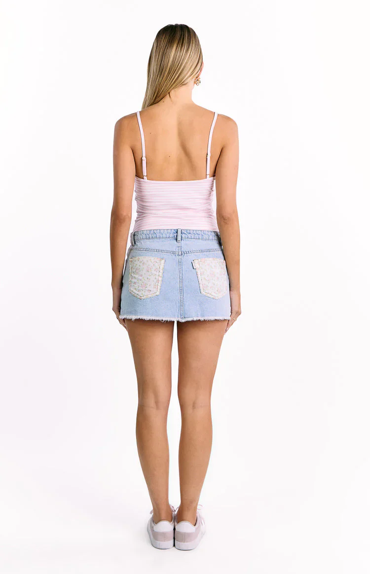 Sweetie White and Pink Stripe Top