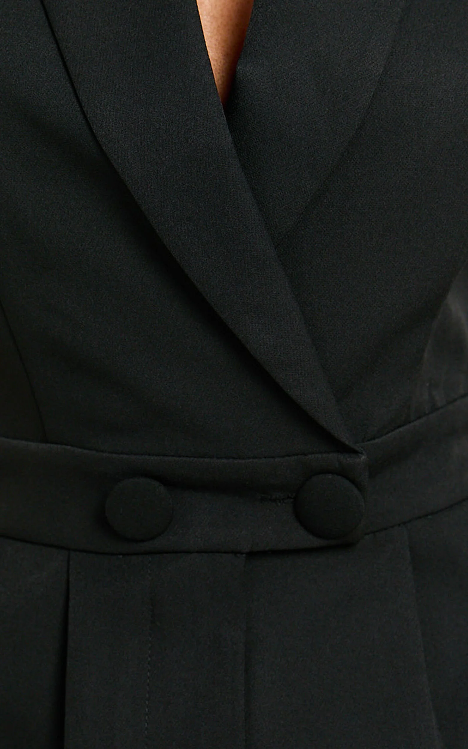 Octavie Jumpsuit - Plunge Wide Leg Jumpsuit in Black