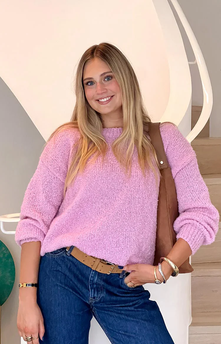 Oxford Pink Knit Sweater