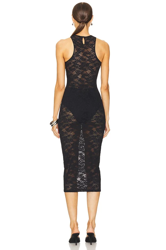Le Stretch Lace Racer Tank Dress