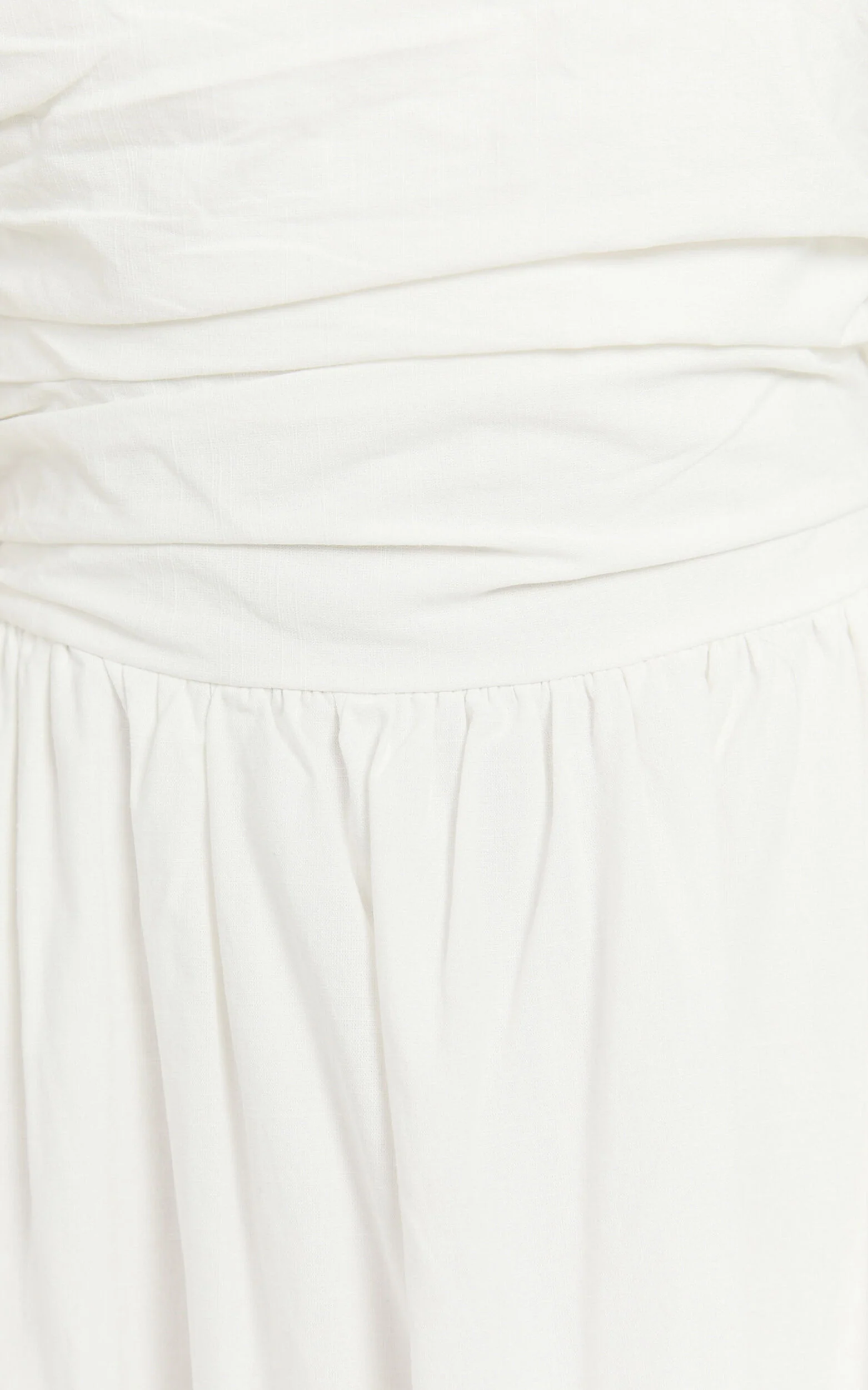 Polly Midi Dress - Strapless Ruched Dress in White