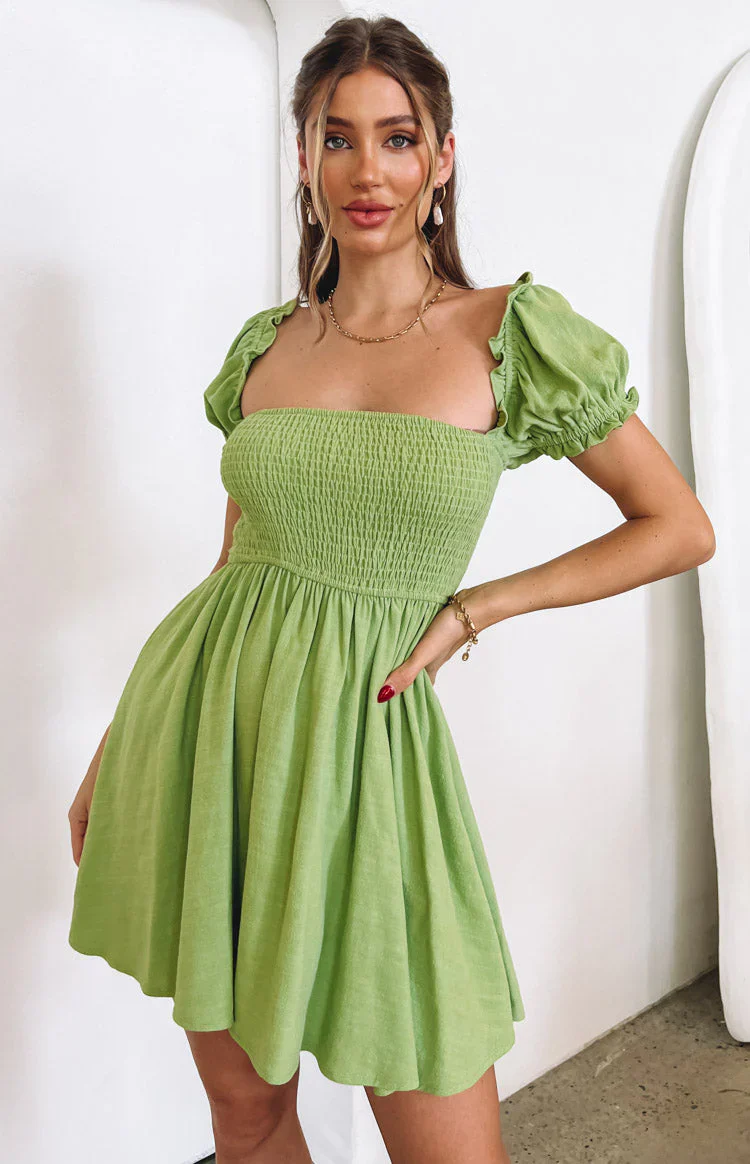 Kharis Green Mini Dress
