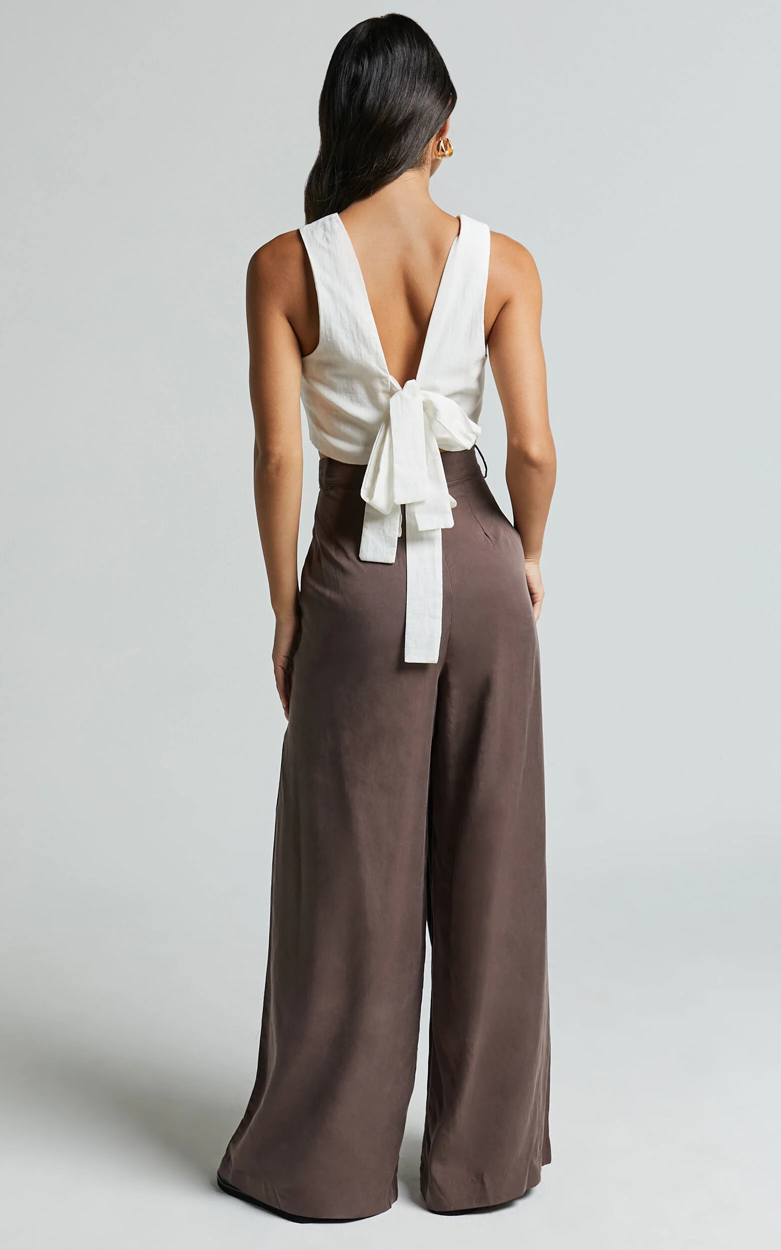 Clarke Pants - High Waist Wide Leg Pants in Slate
