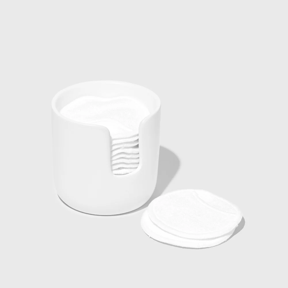 Stoneware Cleansing Round Holder & Cleansing Rounds