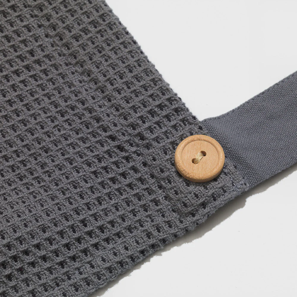 Organic Cotton Grey Waffle Weave Apron