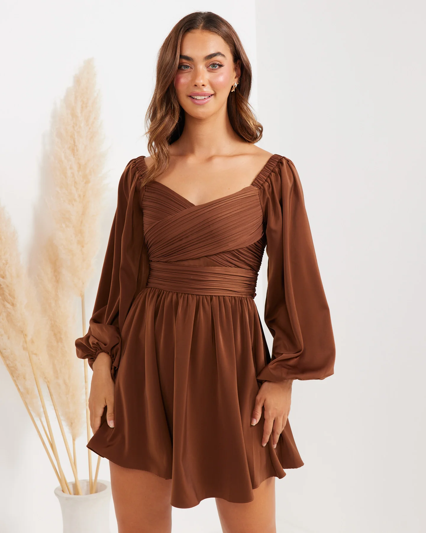 Maggie Dress-Brown