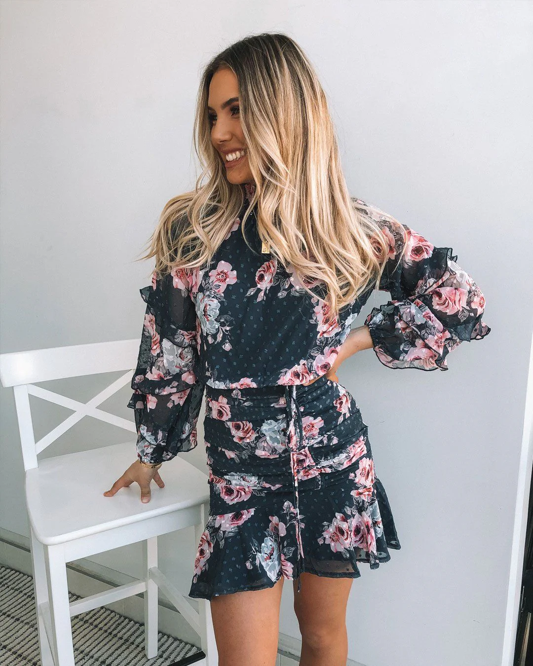 Piper Dress - Navy Floral