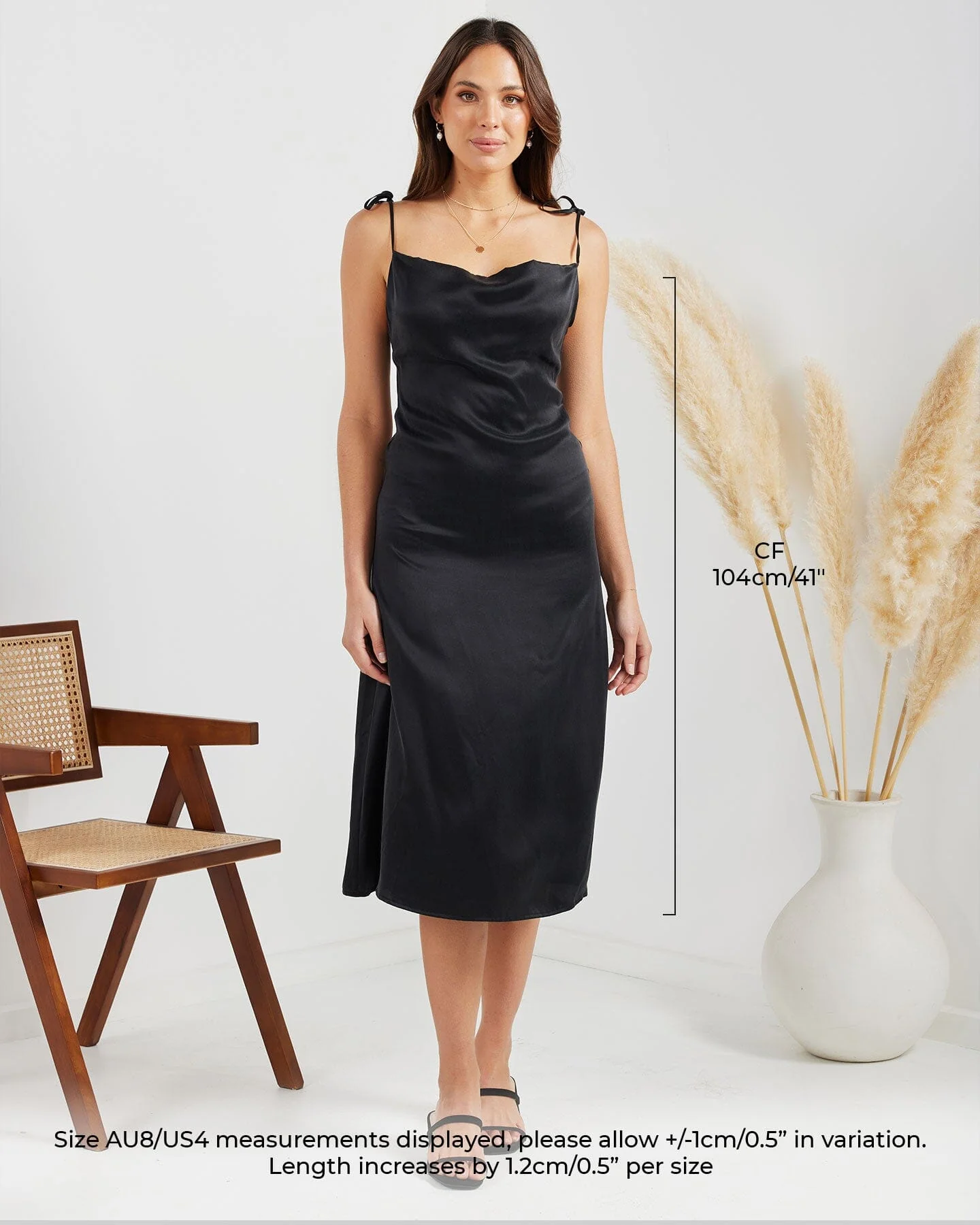 Thalia Silk Dress-Black
