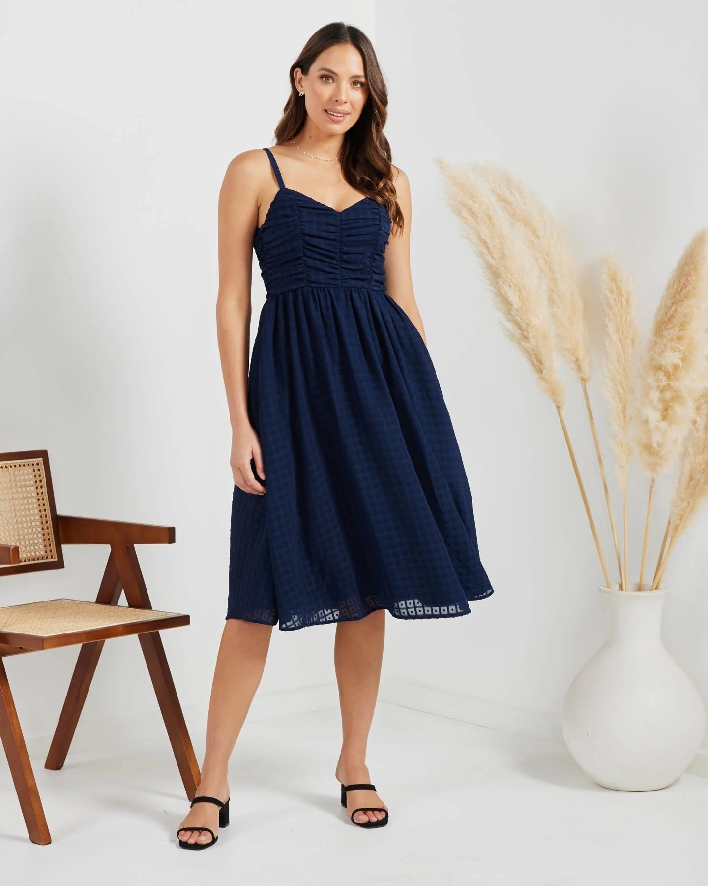 Tunisa Dress-Navy