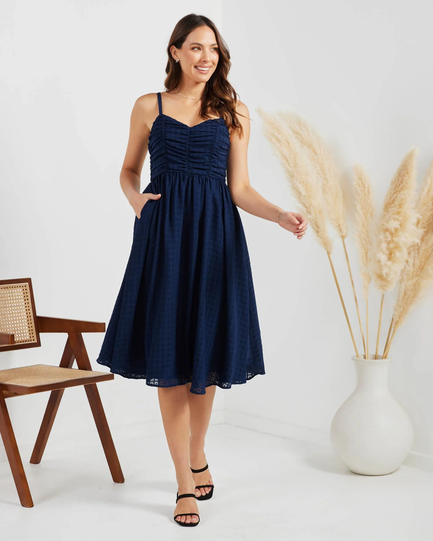 Tunisa Dress-Navy