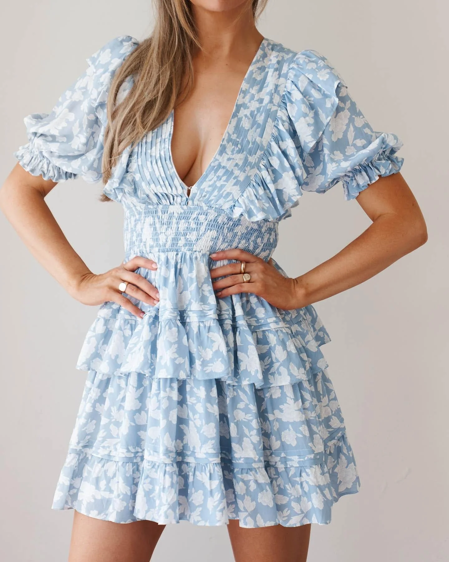 Dalia Dress-Blue Floral