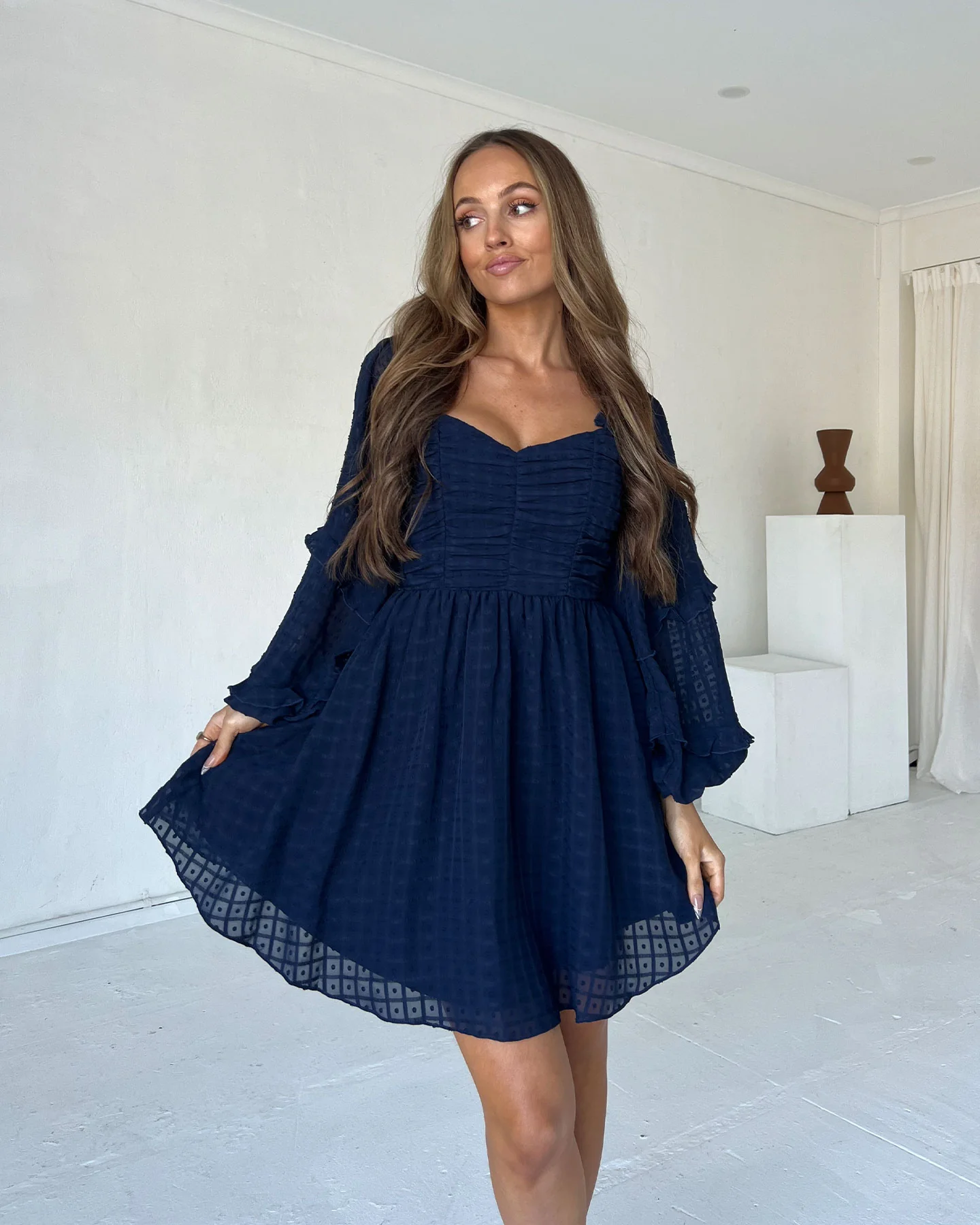Rona Dress-Navy
