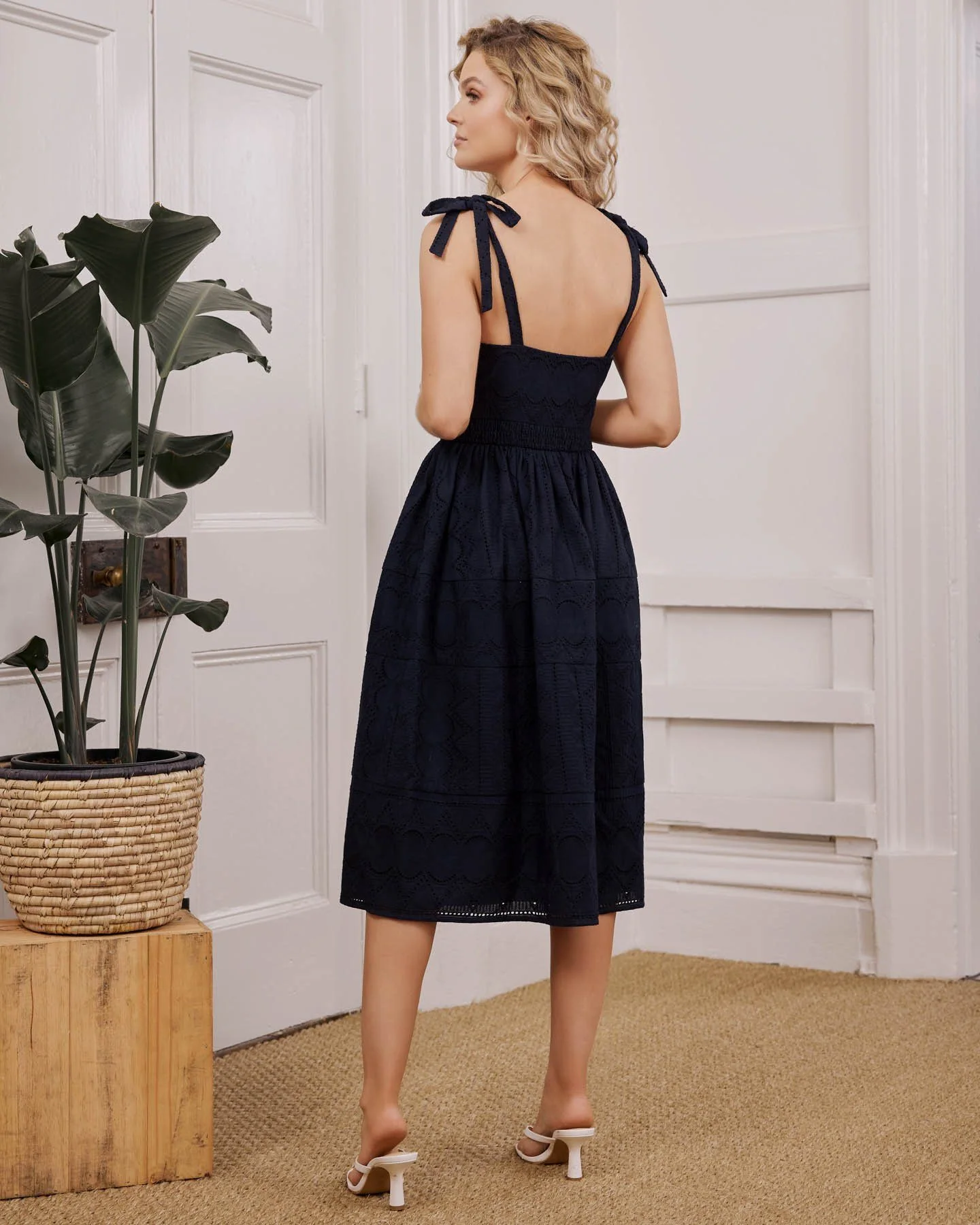 Vienna Midi Dress - Navy