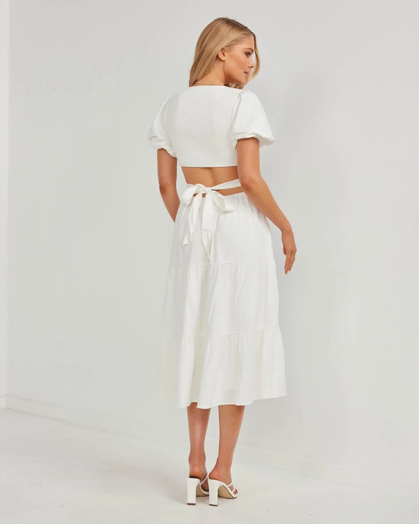 Quenna Dress-White