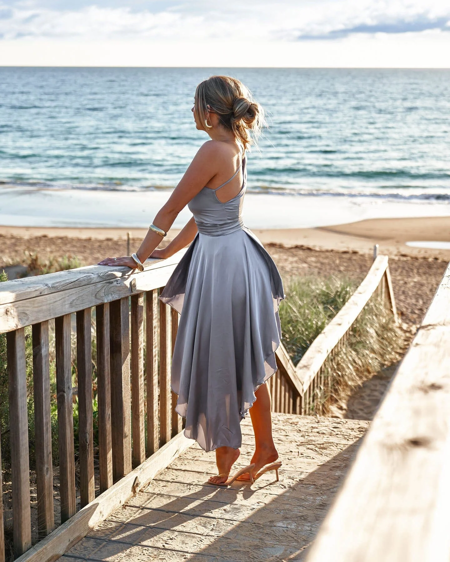 Kayla Dress-Steel Blue