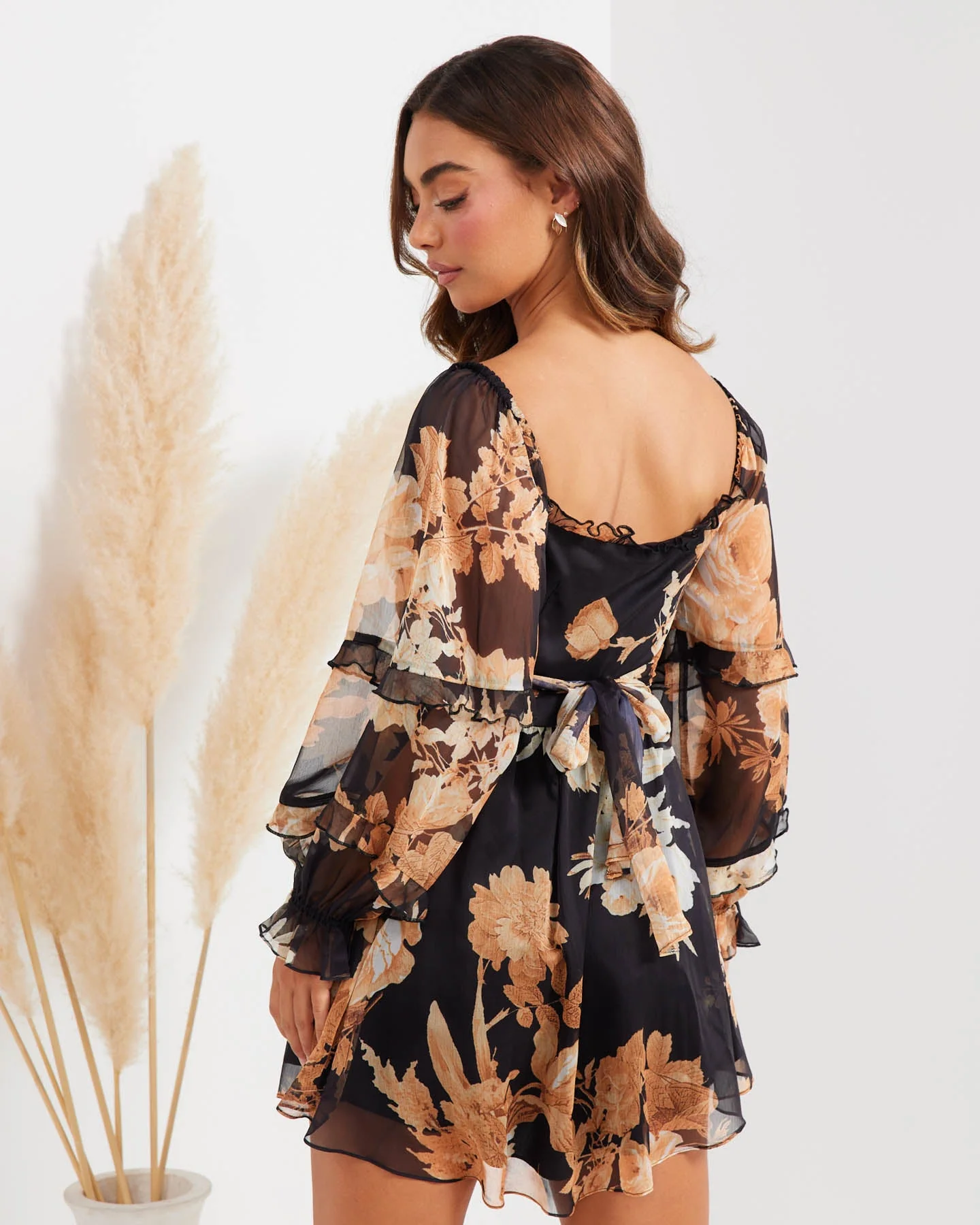 Robyn Dress-Black Floral